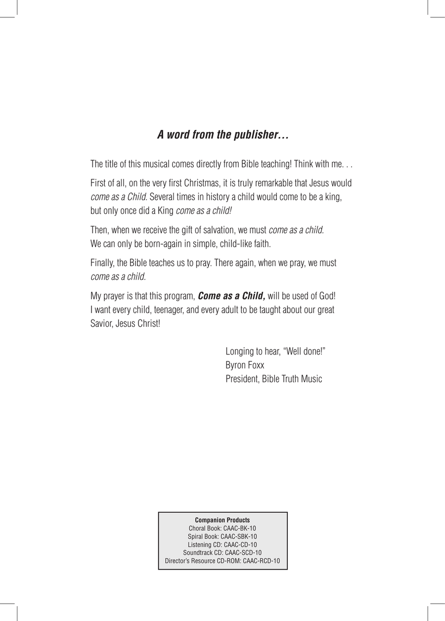 Come As A Child - Christmas Cantata SA scores gallery preview page 2