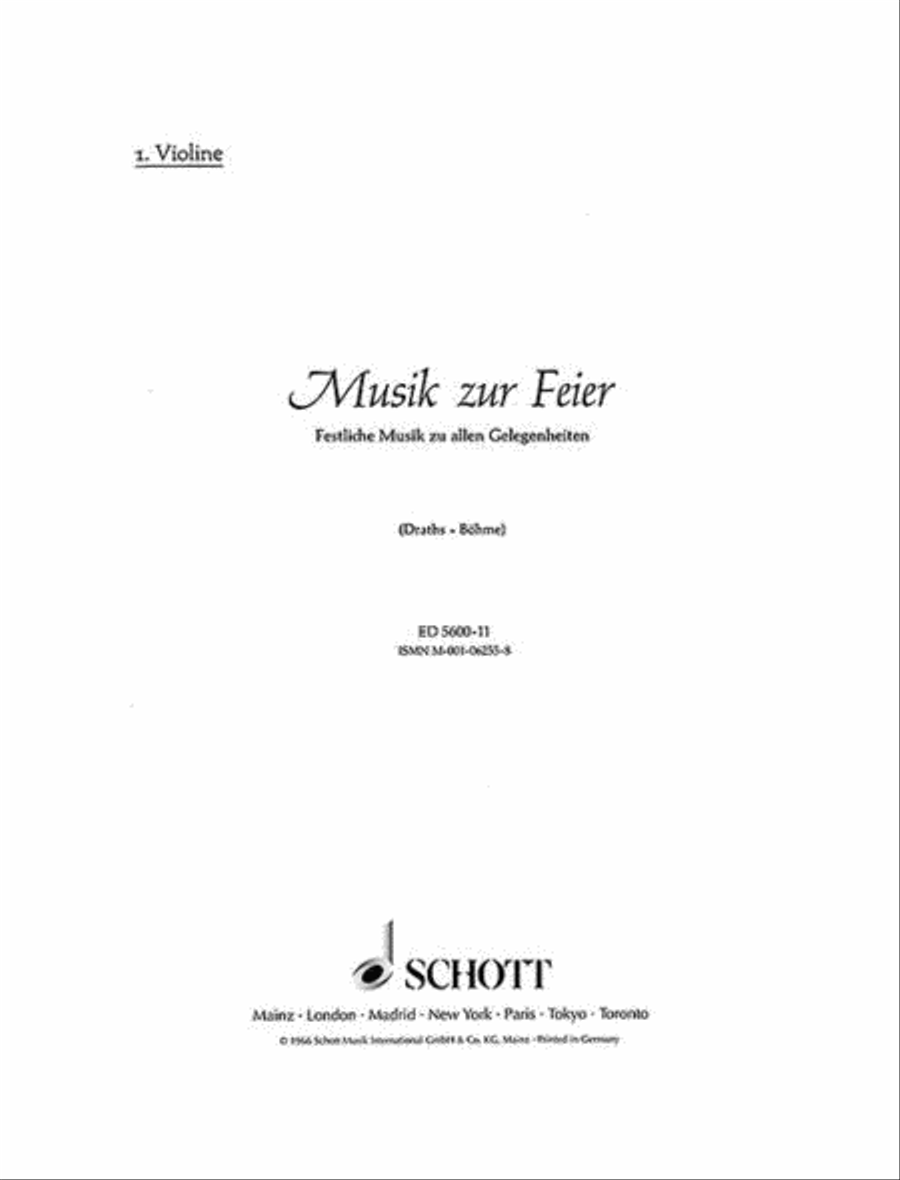 Musik zur Feier Violin scores gallery preview page 1