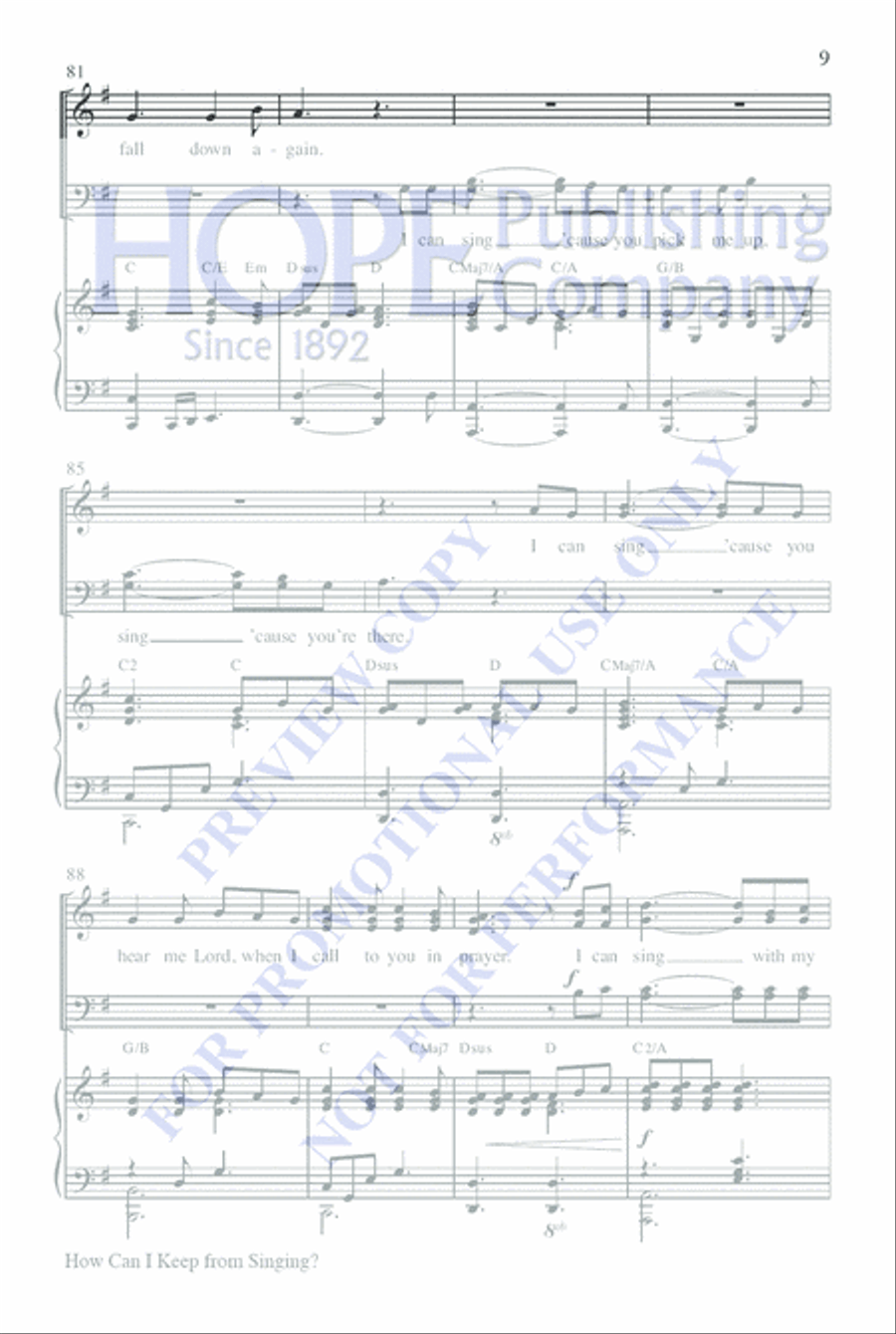 How Can I Keep From Singing? Choir scores gallery preview page 9