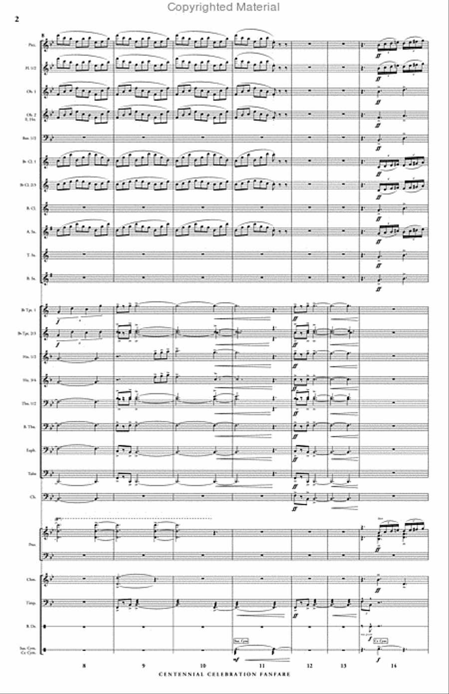 Centennial Celebration Fanfare Concert Band scores gallery preview page 3
