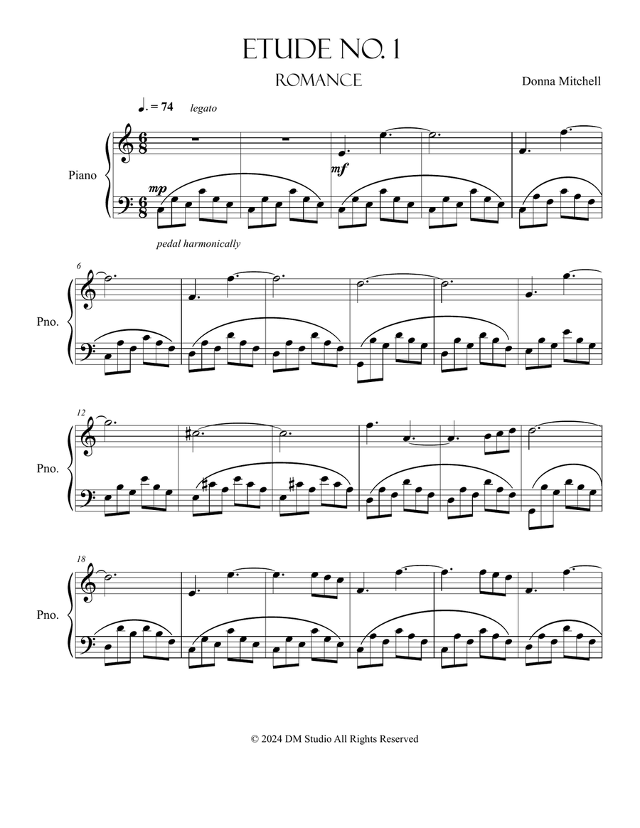 Etude No. 1 Romance Piano Method scores gallery preview page 2