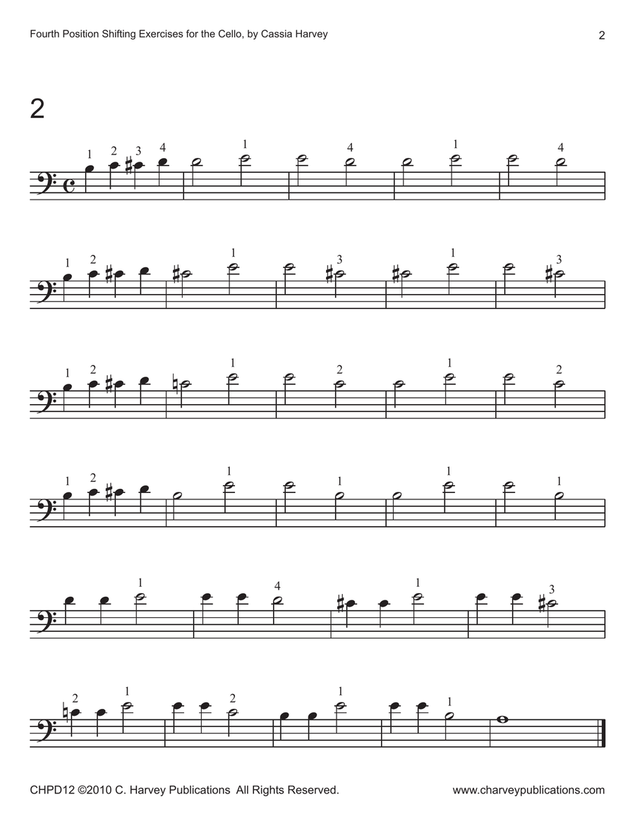 Fourth Position Shifting Exercises for the Cello Cello Solo scores gallery preview page 4
