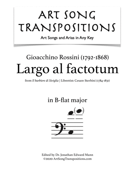Largo al factotum (transposed to B-flat major)
