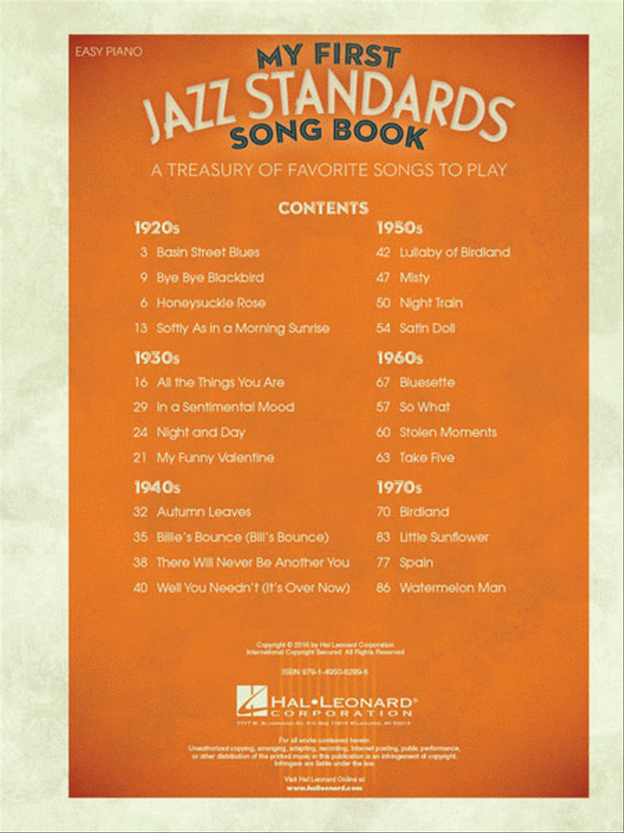 My First Jazz Standards Song Book Easy Piano scores gallery preview page 2