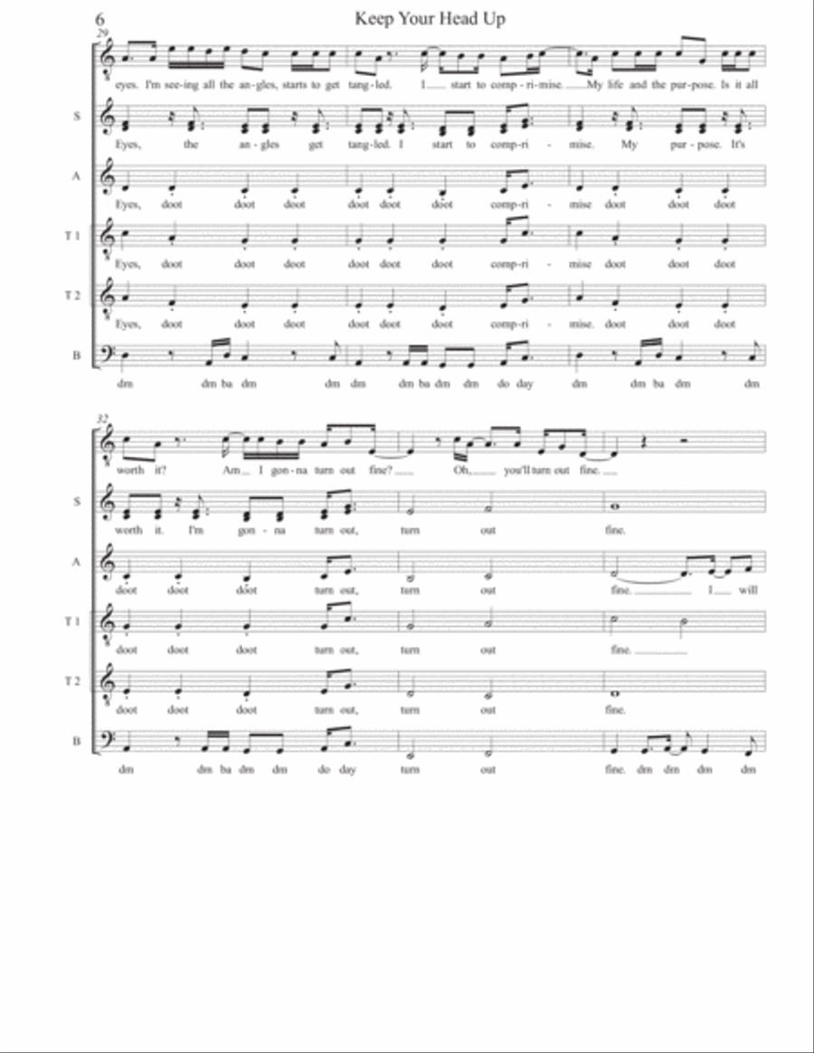 Keep Your Head Up Keep Your Head Up 4-Part scores gallery preview page 6