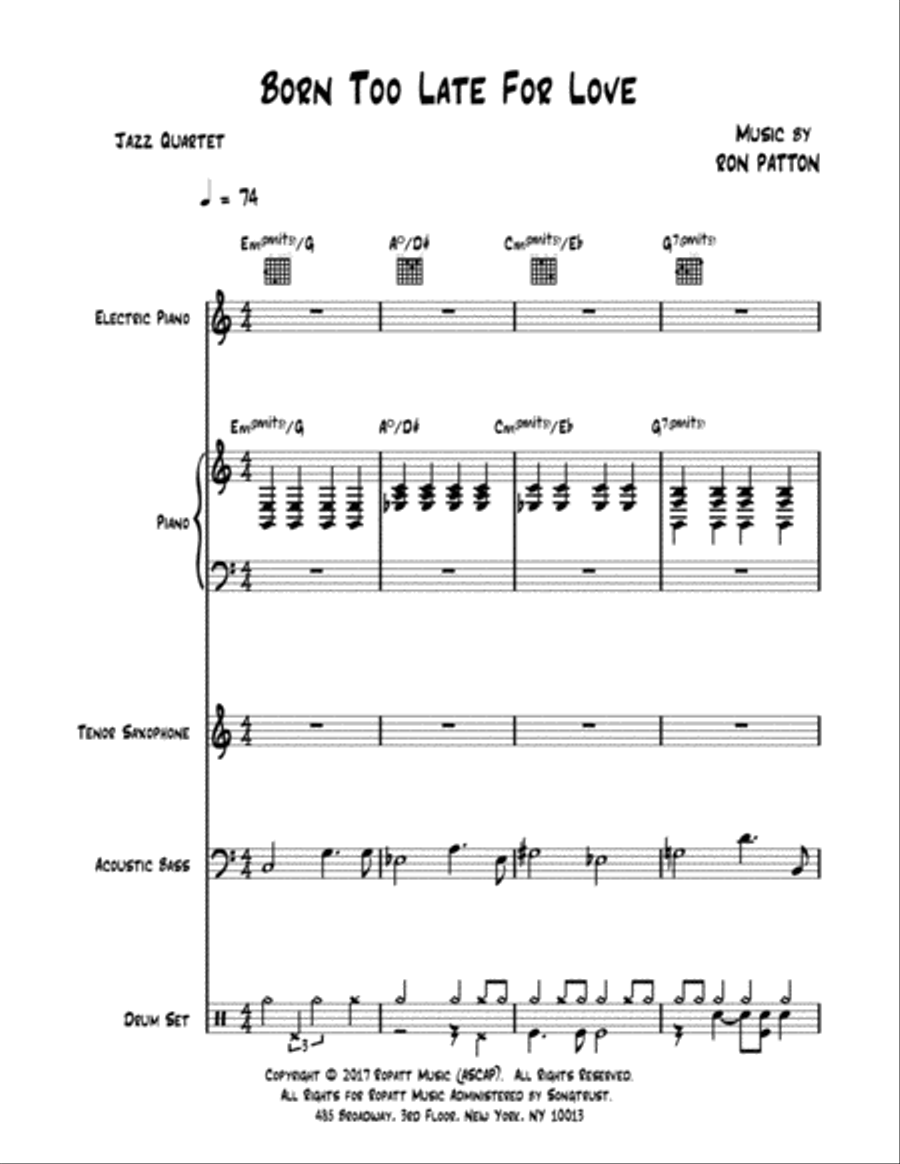Born Too Late For Love Jazz Ensemble scores gallery preview page 2