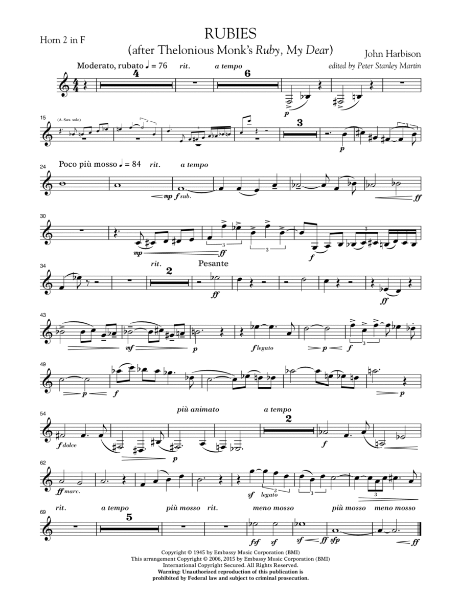 Rubies (After Thelonious Monk's 