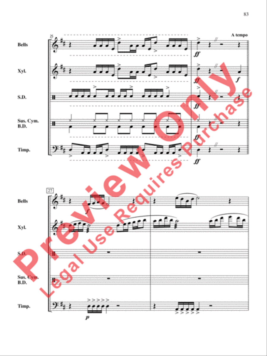 The Anthony J. Cirone Intermediate Percussion Ensemble Collection Percussion Ensemble scores gallery preview page 84