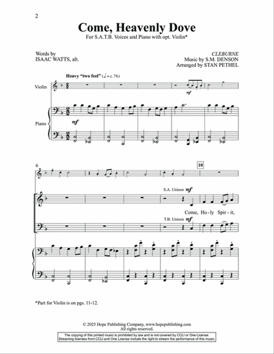 Come, Heavenly Dove Come, Heavenly Dove Choir scores gallery preview page 2