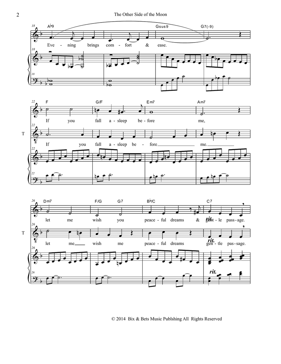 The Other Side of the Moon Piano, Vocal scores gallery preview page 2