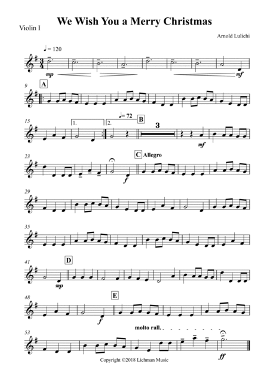 We Wish you a Merry Christmas-String Quartet String Quartet scores gallery preview page 4