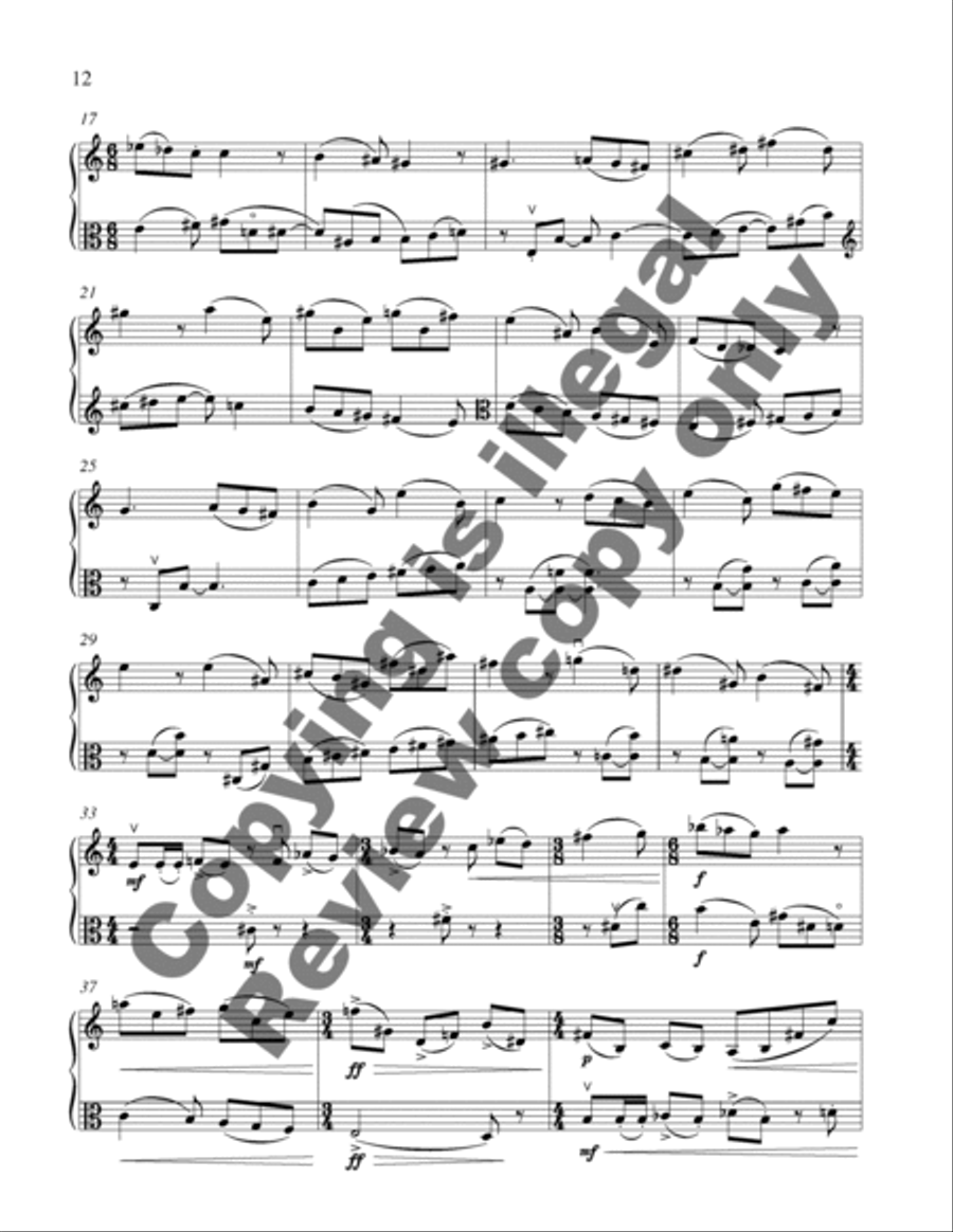 Sonata for Violin and Viola Viola scores gallery preview page 15