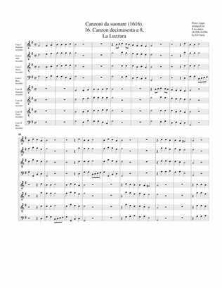 La Luzzara a8 (Canzoni da suonare,1616, no.16) (arrangement for 8 recorders)