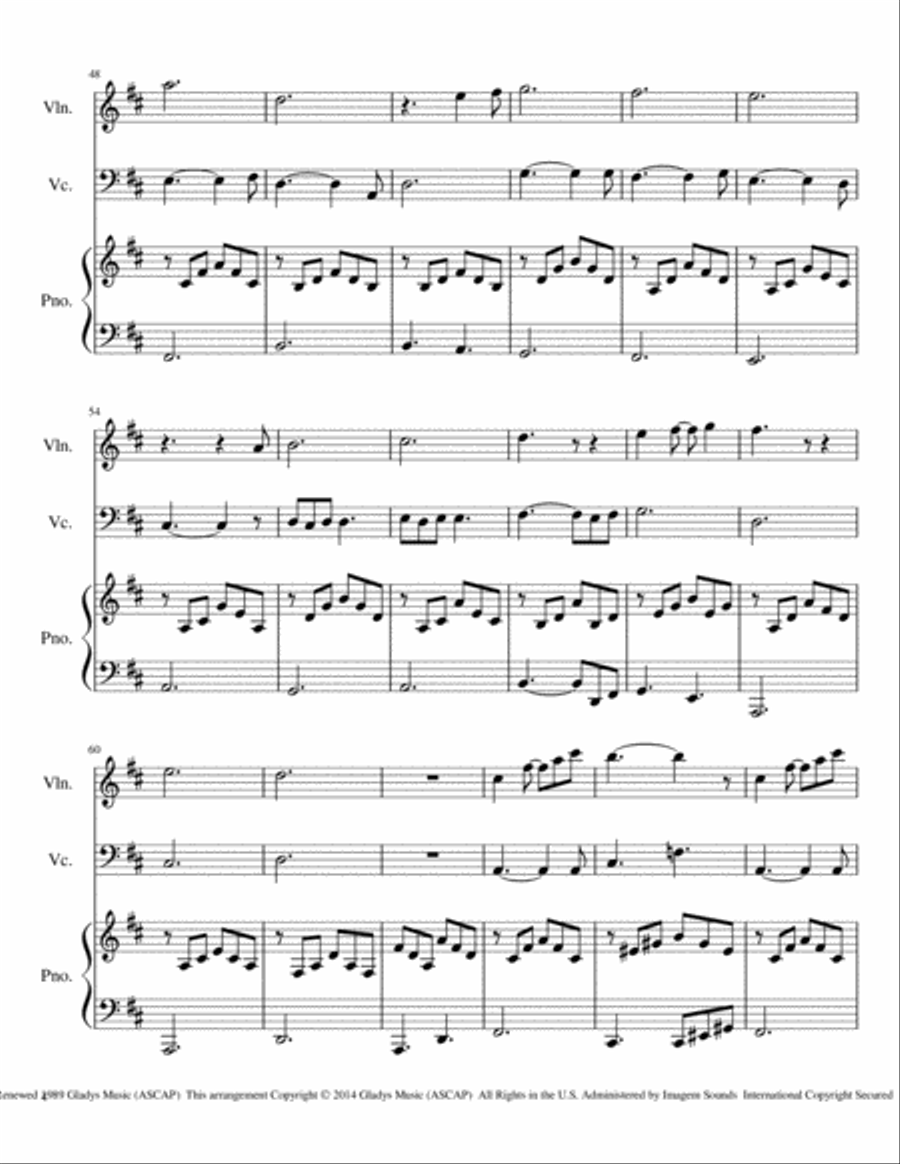 Can't Help Falling In Love Piano Trio scores gallery preview page 4