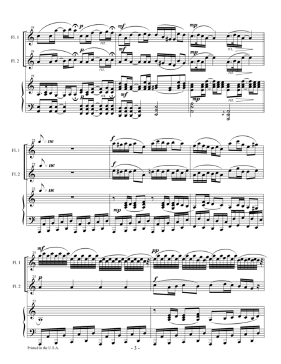 The Winds Answer, trio for two flutes & piano Flute Solo scores gallery preview page 3
