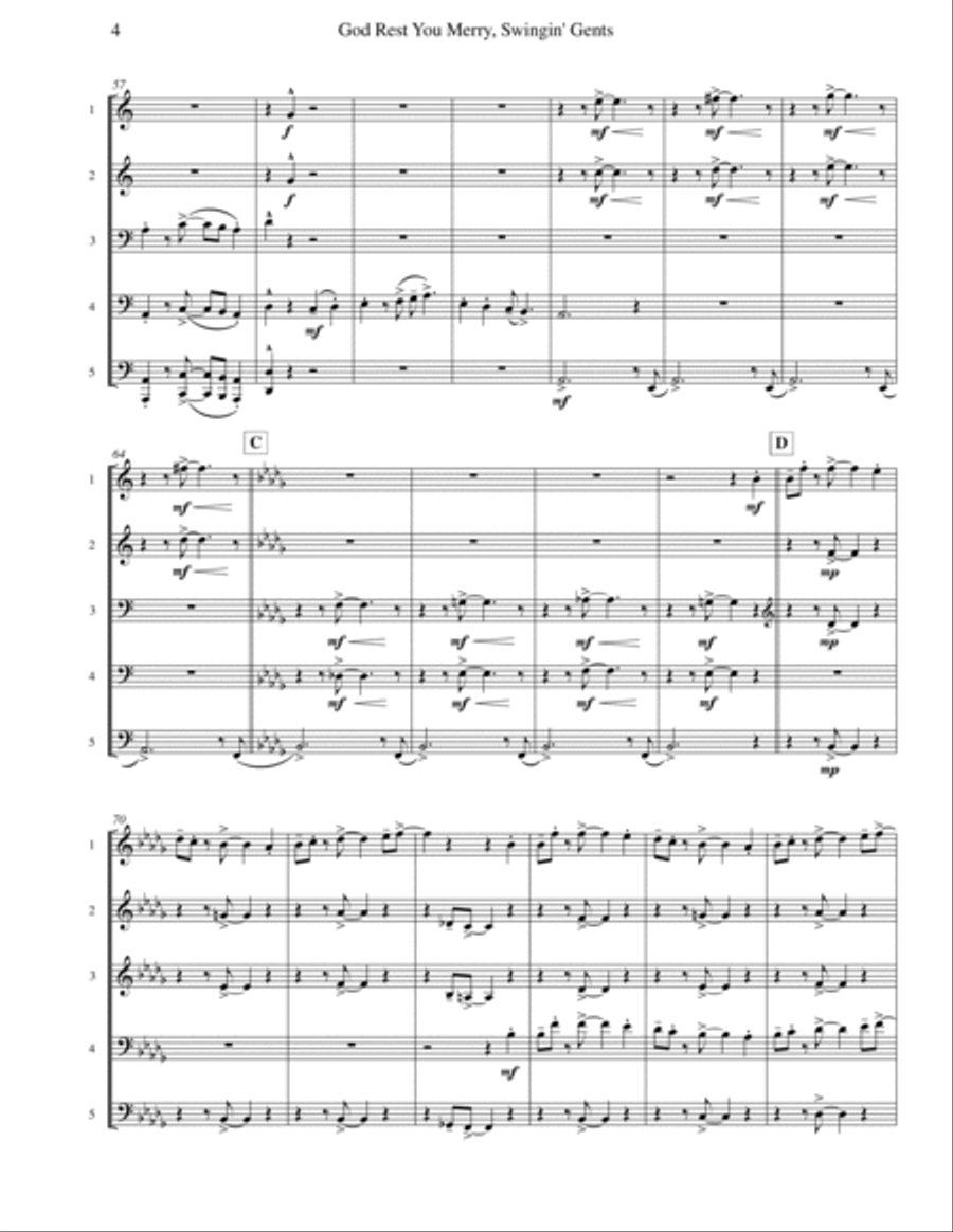 God Rest You Merry, Gentlemen (Brass Quintet) Brass Quintet scores gallery preview page 5