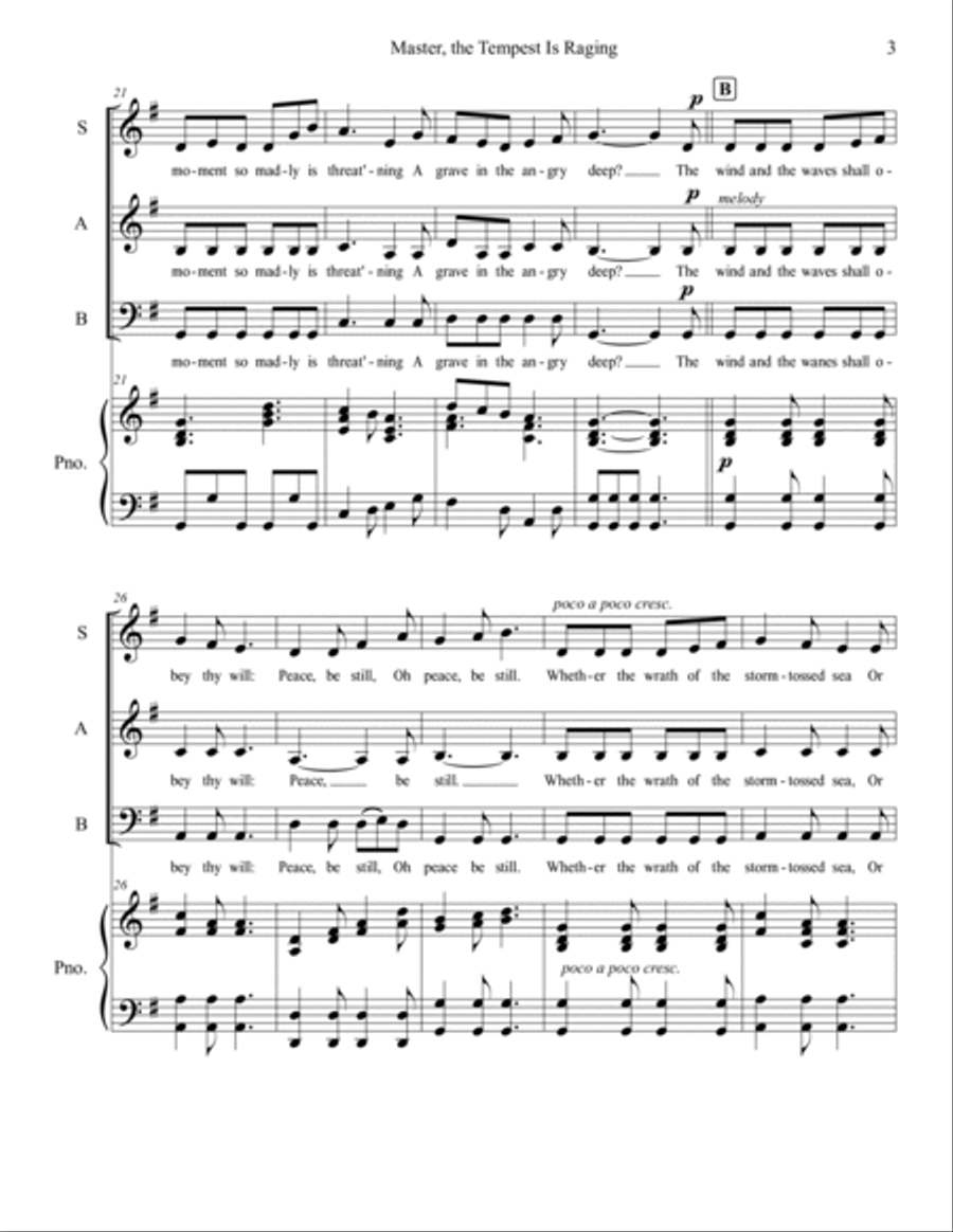 Master, the Tempest is Raging! 3-Part scores gallery preview page 3