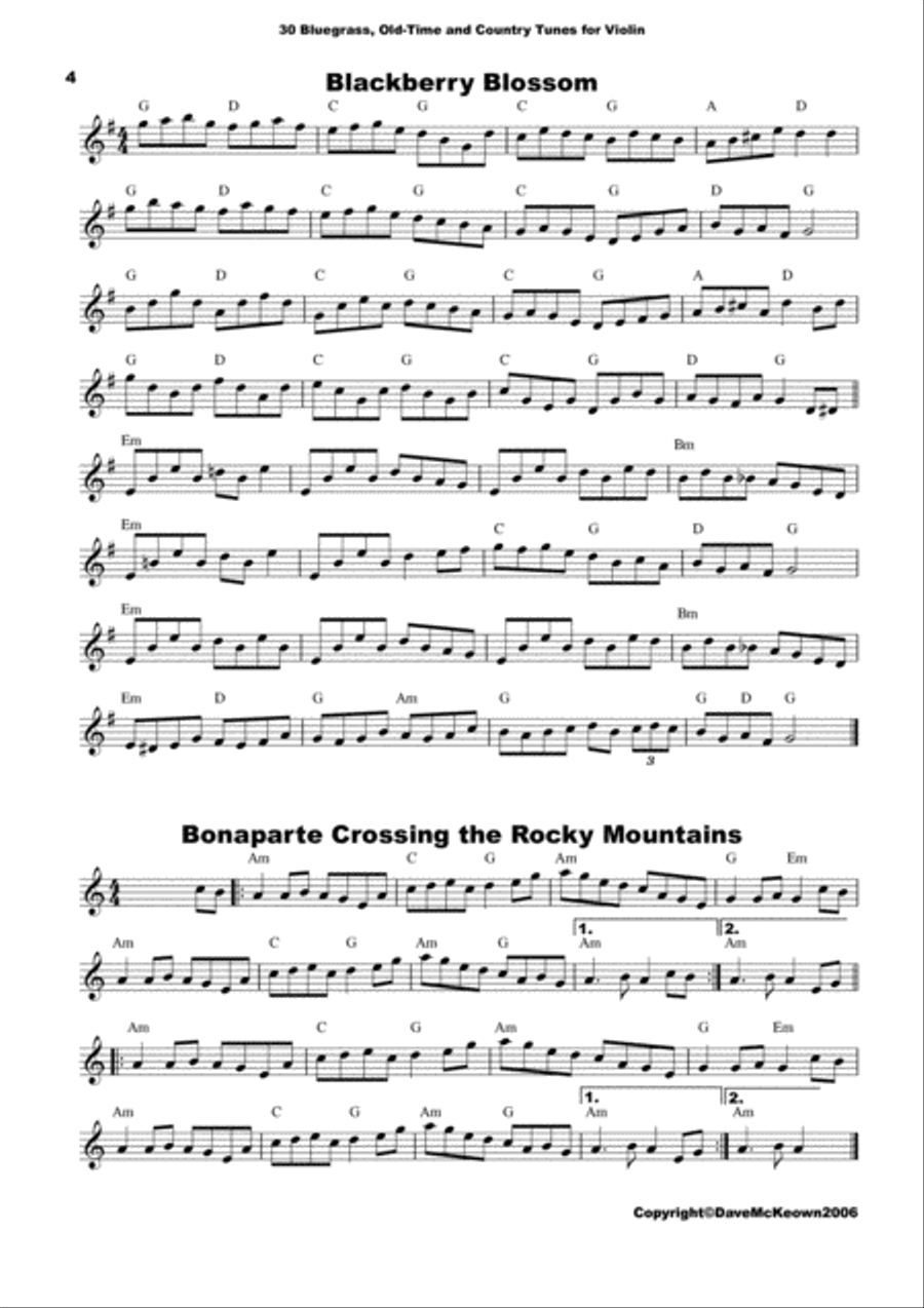30 Bluegrass and Country Tunes for Violin Violin Solo scores gallery preview page 4