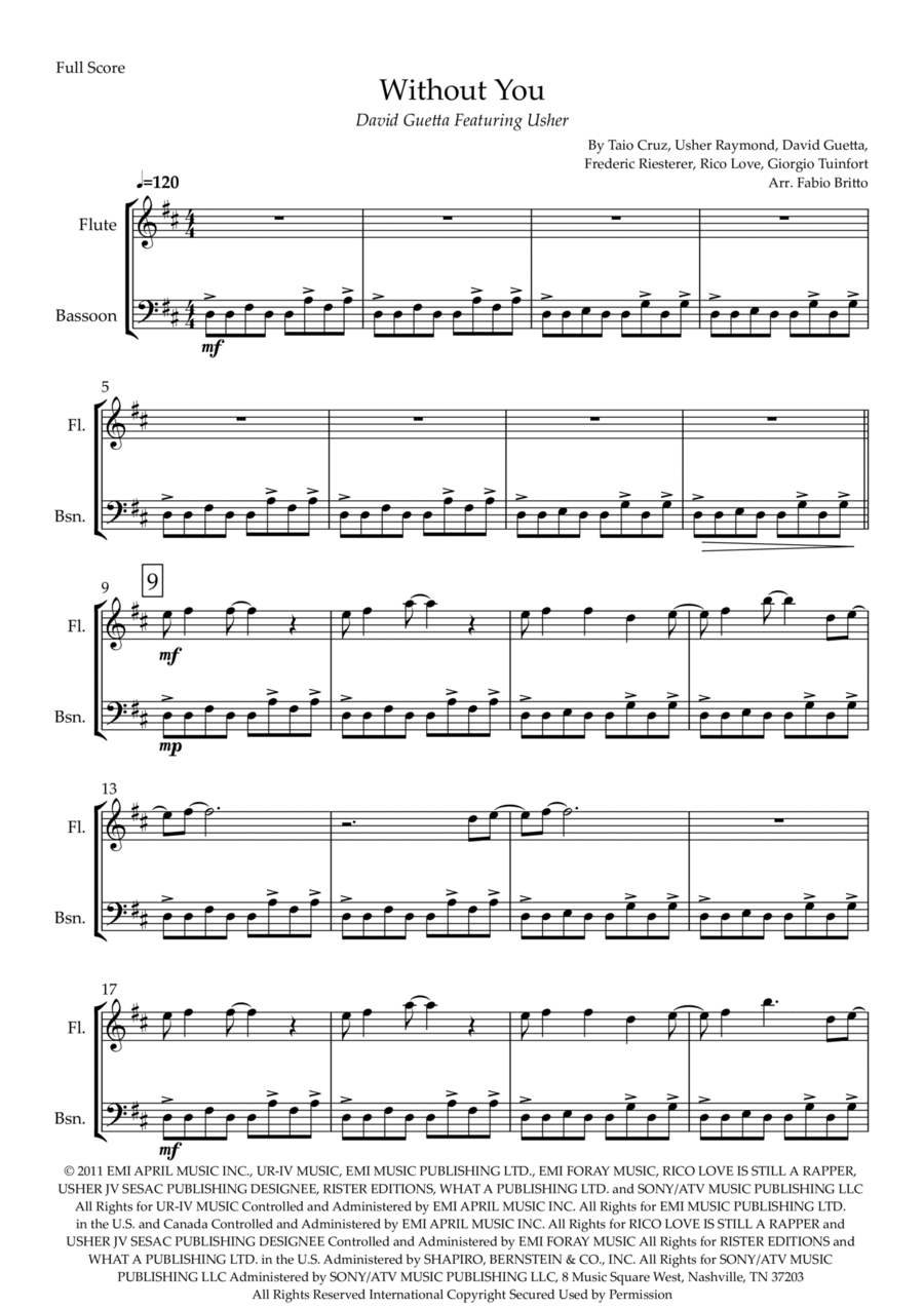 Without You Without You Woodwind Duet scores gallery preview page 1