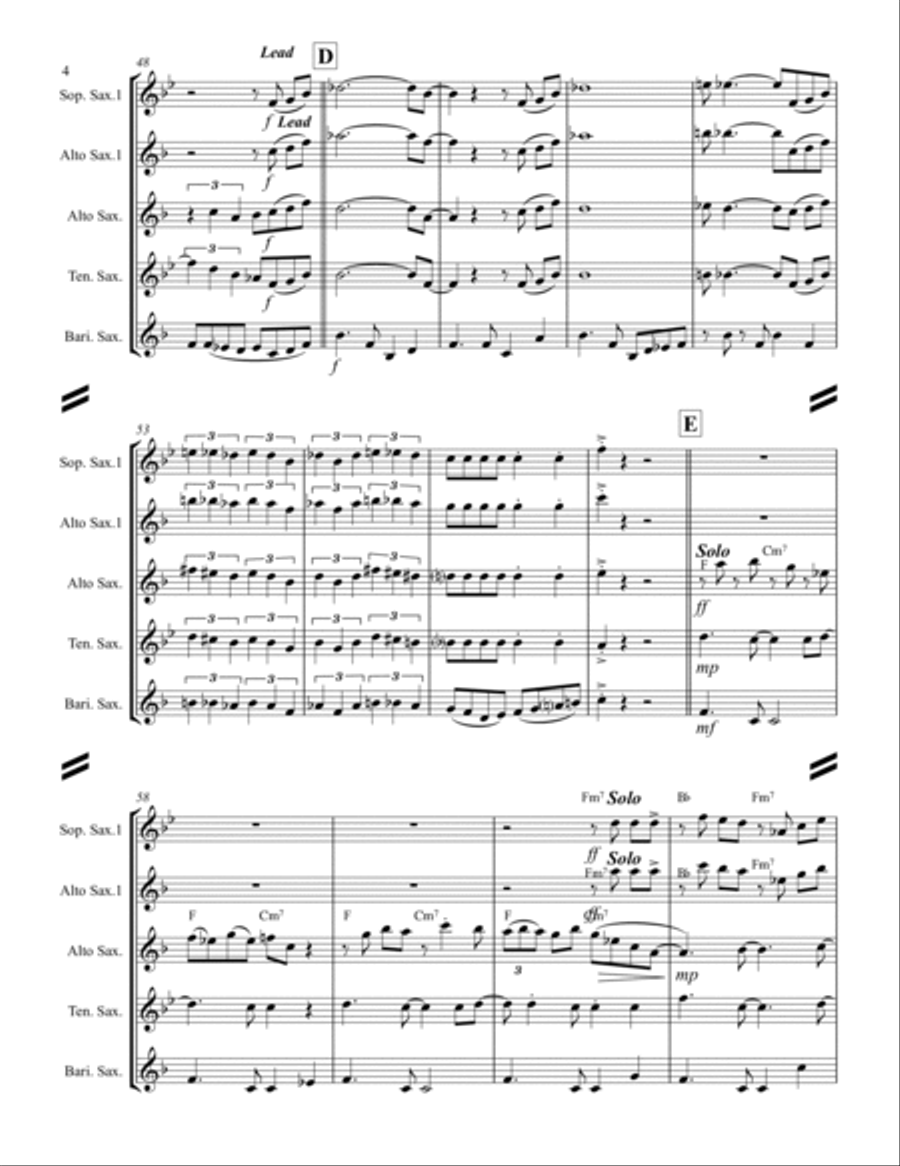 Tequila Saxophone Quartet scores gallery preview page 5
