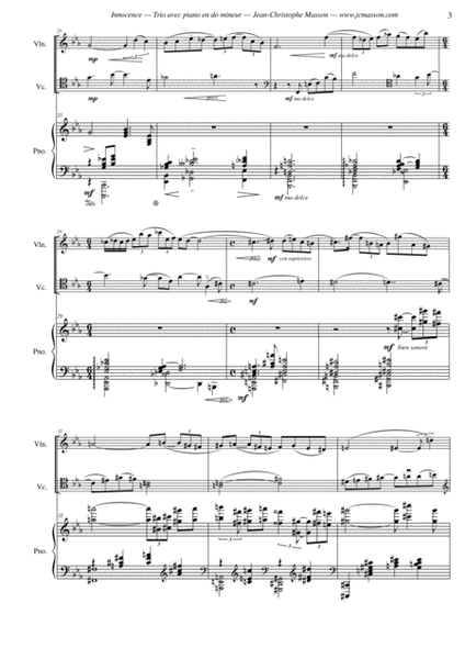 Innocence --- For piano trio --- Score and Parts --- JCM 2012 image number null