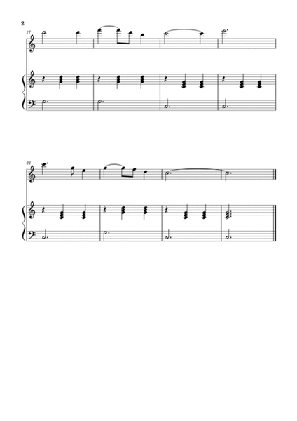 Piccolo and Piano Version 2 Sheet Music for Christmas Song "Silent Nigth" to Intermediate image number null