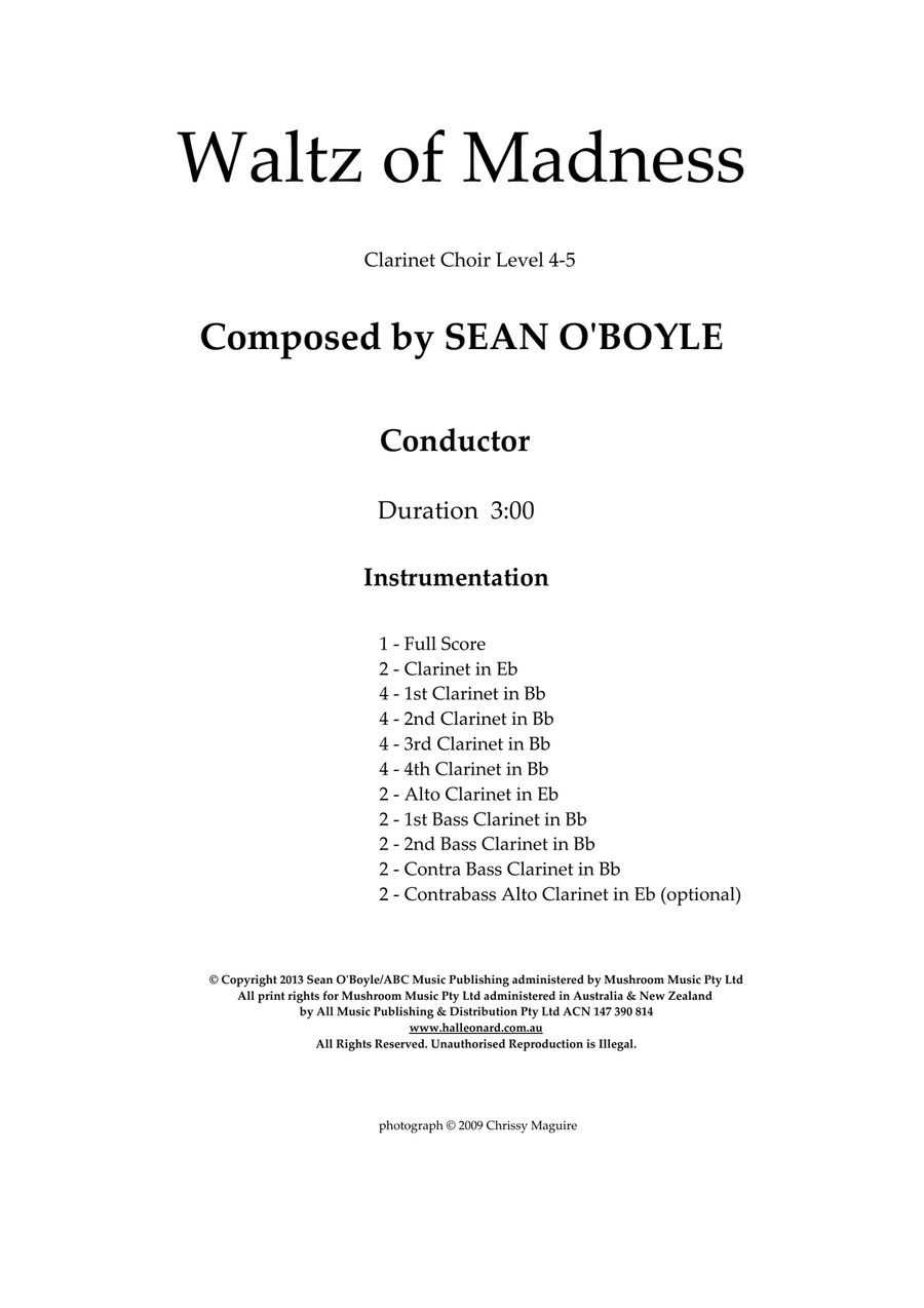 Waltz Of Madness - Score Waltz Of Madness - Score Woodwind Ensemble scores gallery preview page 1