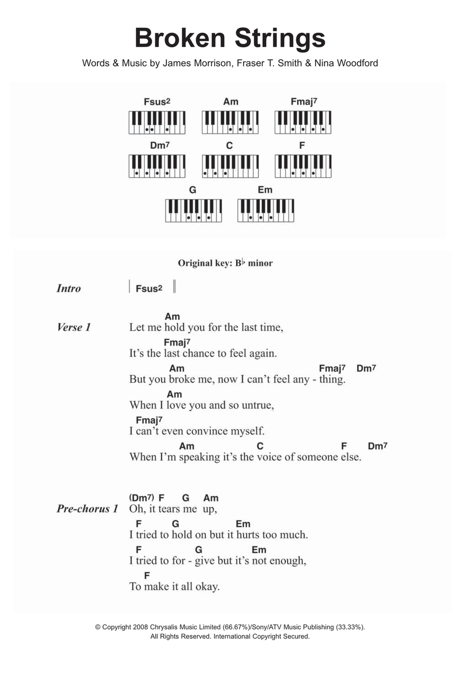 Broken Strings (featuring Nelly Furtado) Piano Solo scores gallery preview page 1