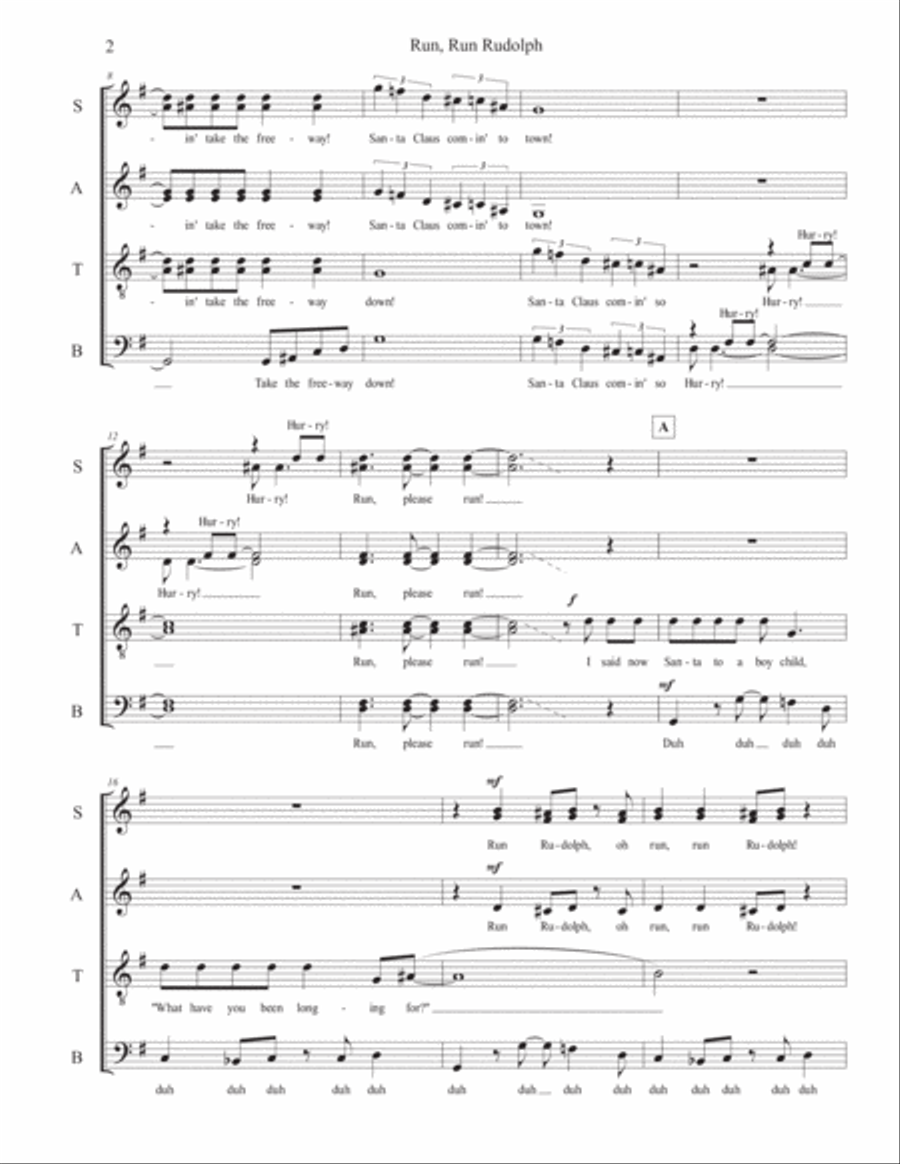Run Rudolph Run 4-Part scores gallery preview page 3