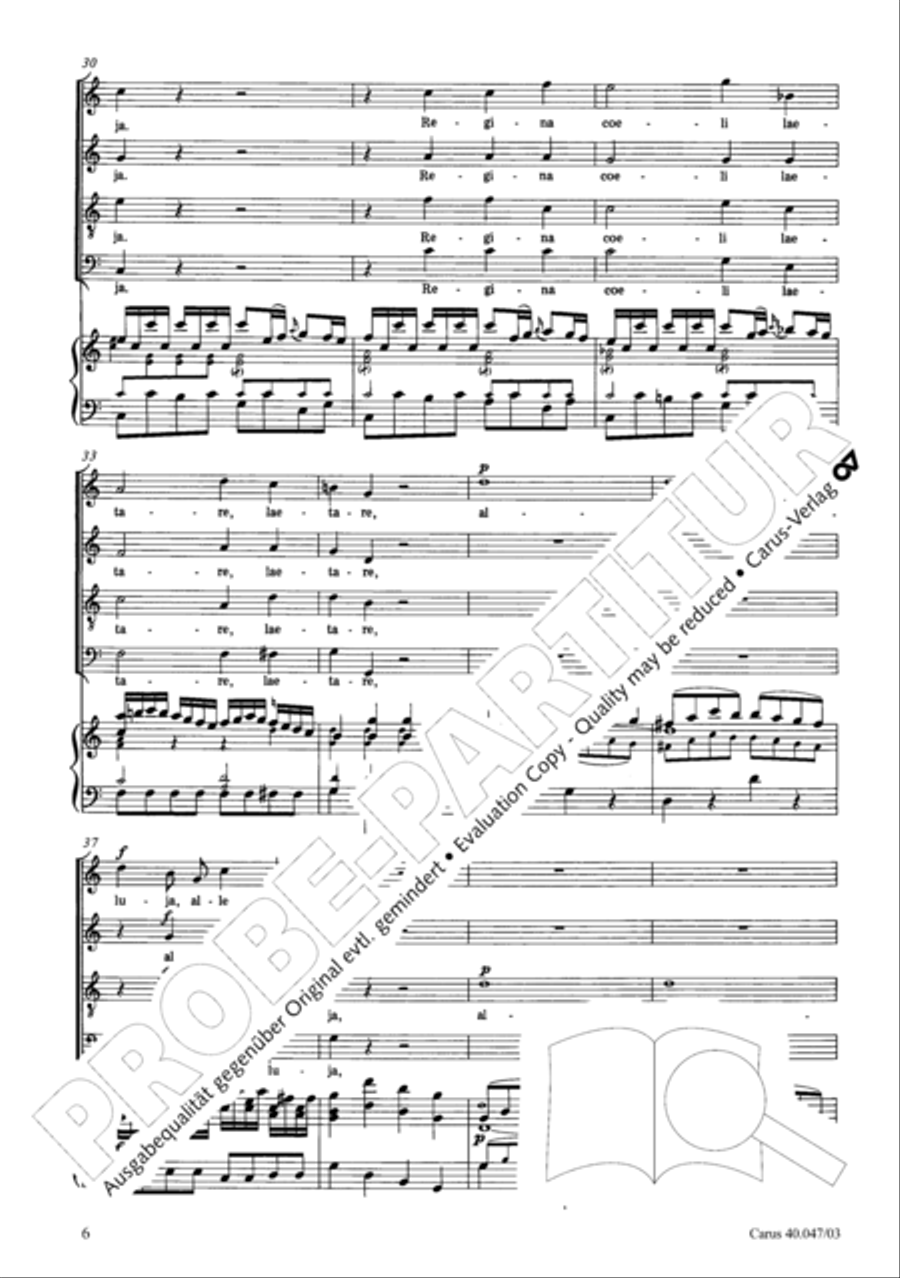 Regina coeli in C major 4-Part scores gallery preview page 7