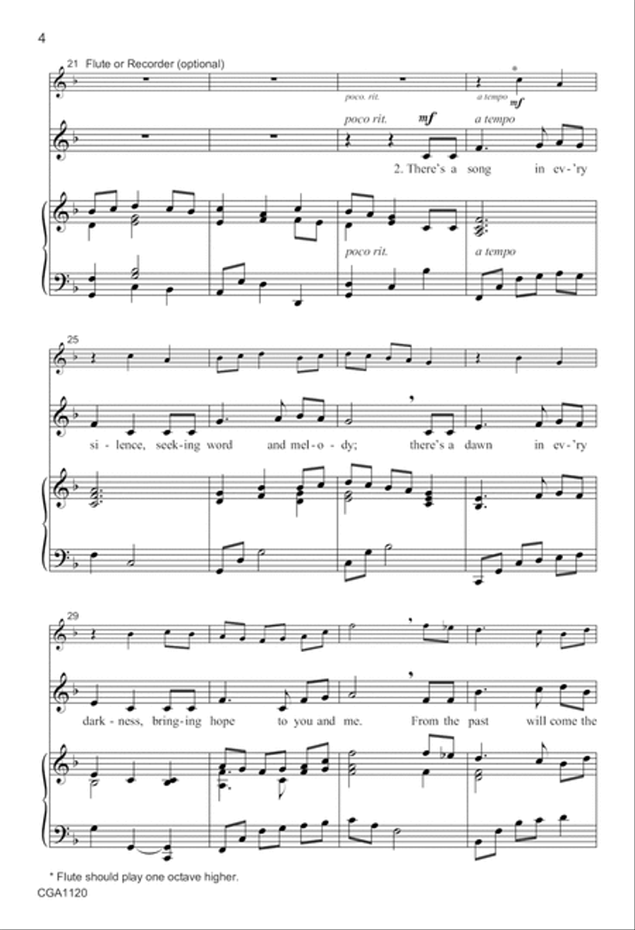 Hymn of Promise Unison Choir scores gallery preview page 4