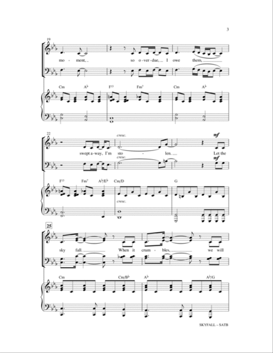 Skyfall (arr. Paul Langford) 4-Part scores gallery preview page 3