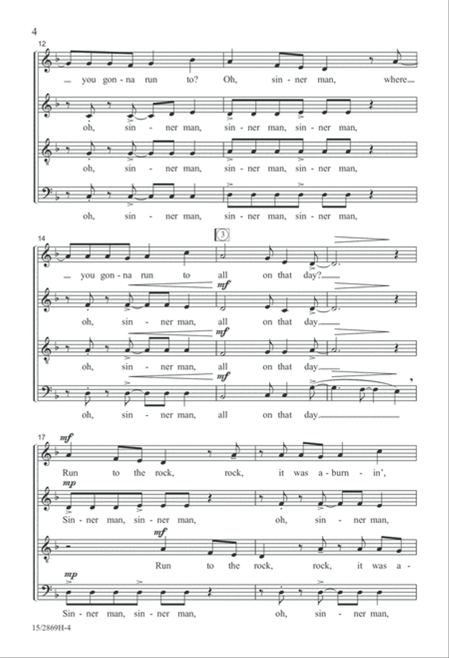 Sinner Man Sinner Man 4-Part scores gallery preview page 5