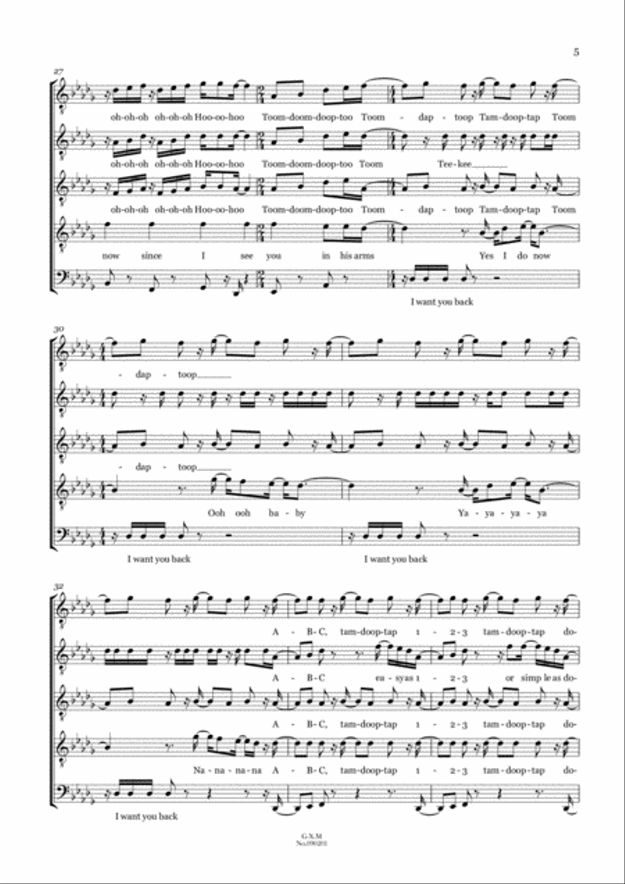 I Want You Back TTBB scores gallery preview page 5