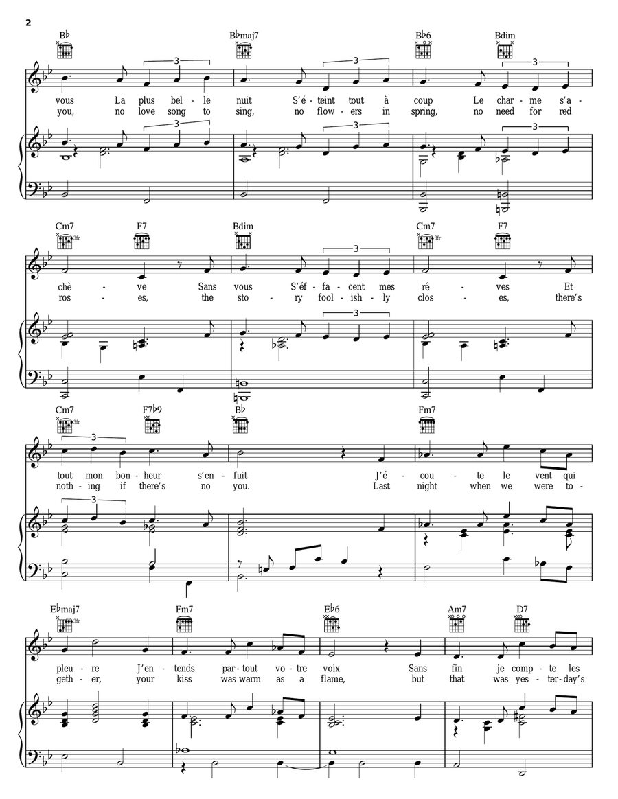 Sans Vous (No You) Sans Vous (No You) Piano, Vocal, Guitar scores gallery preview page 2
