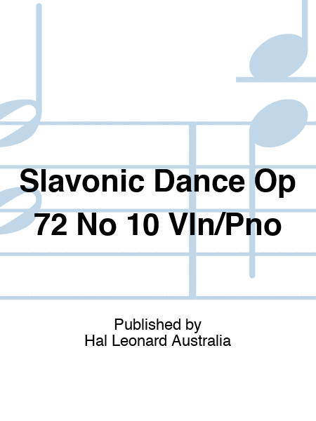 Slavonic Dance Op 72 No 10 Vln/Pno