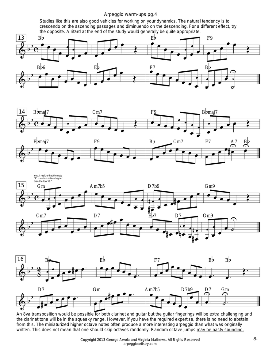 Arpeggio Warm-up Exercises for All Instruments. Large Ensemble scores gallery preview page 6