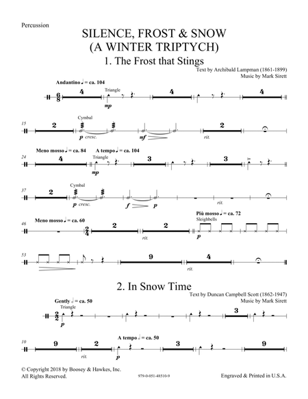 Silence, Frost & Snow (A Winter Triptych) - Percussion
