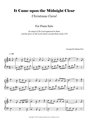 It Came Upon a Midnight Clear [Christmas Carol for Piano Solo/Easy]