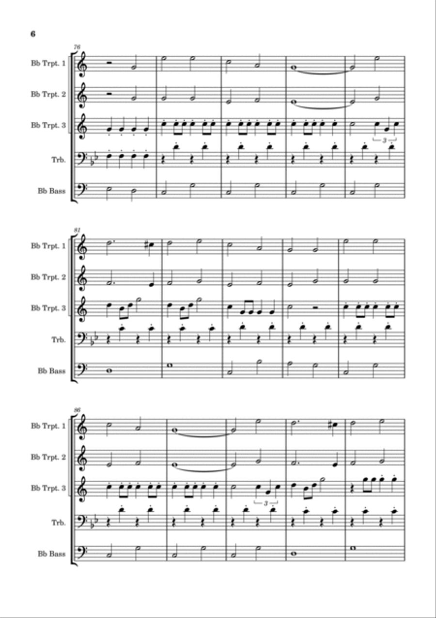 Bozner Bergsteigermarsch Brass Quintet scores gallery preview page 6