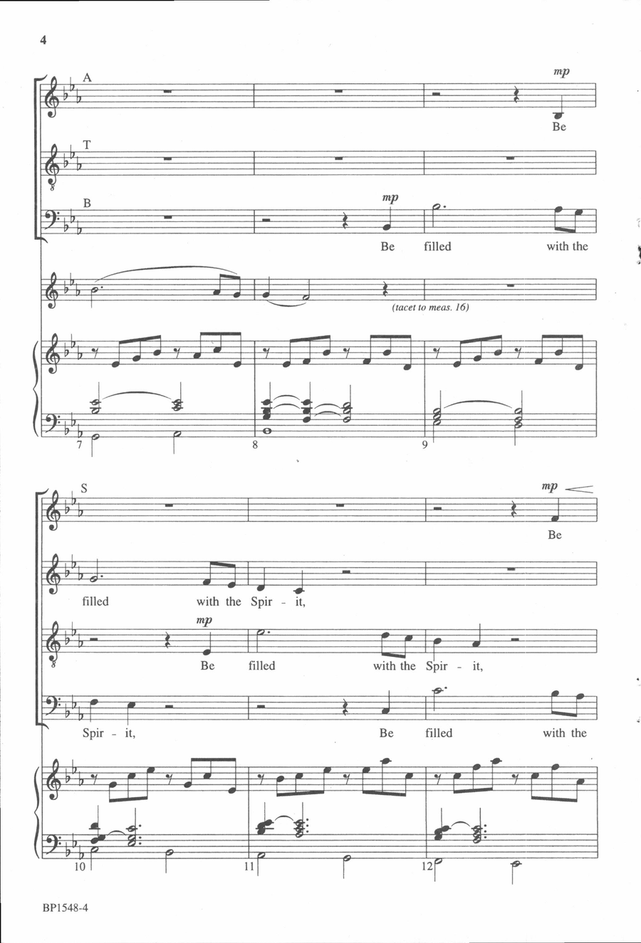 Be Filled with the Spirit 4-Part scores gallery preview page 3