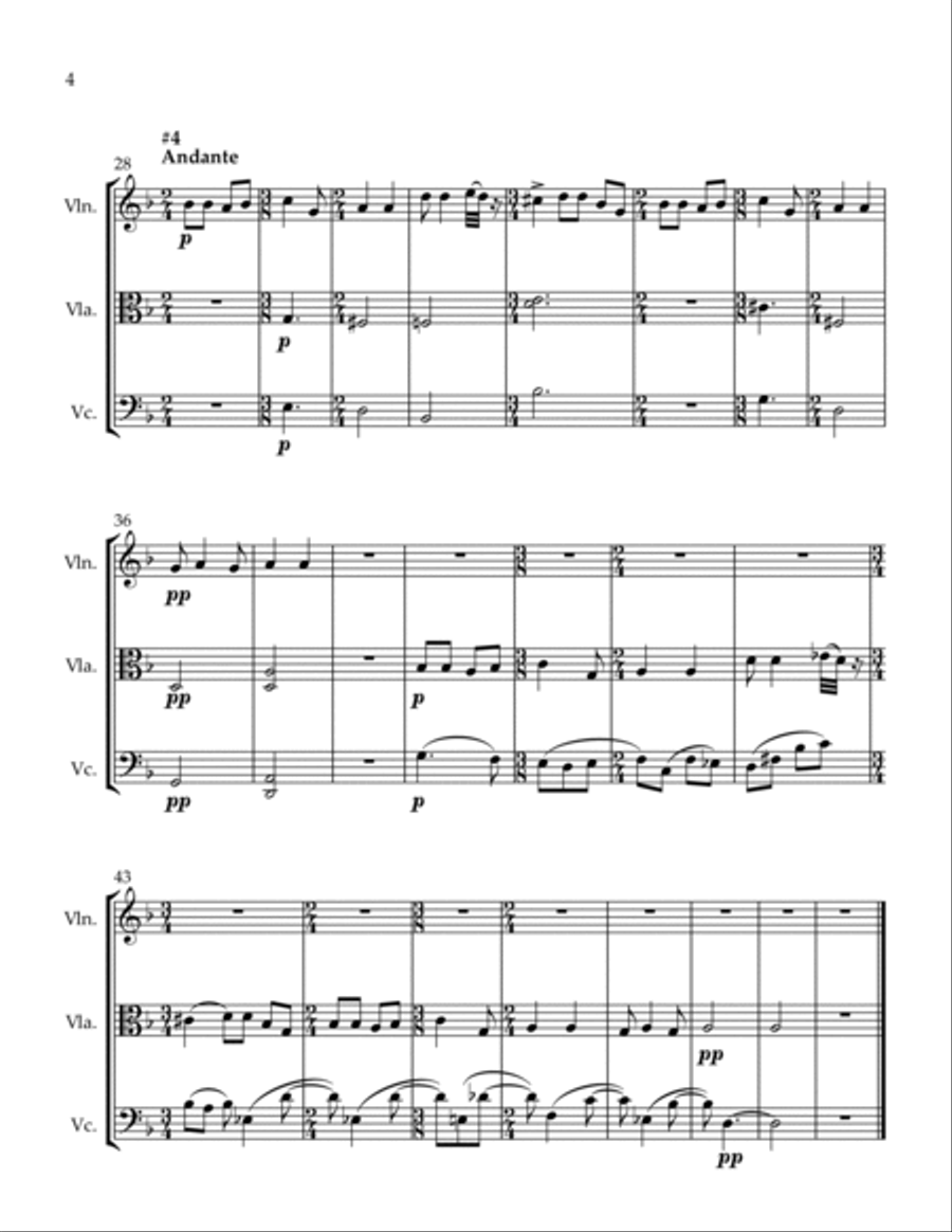 4 Romanian Carols Series 1 #1, 4, 5, 7 String Trio scores gallery preview page 4