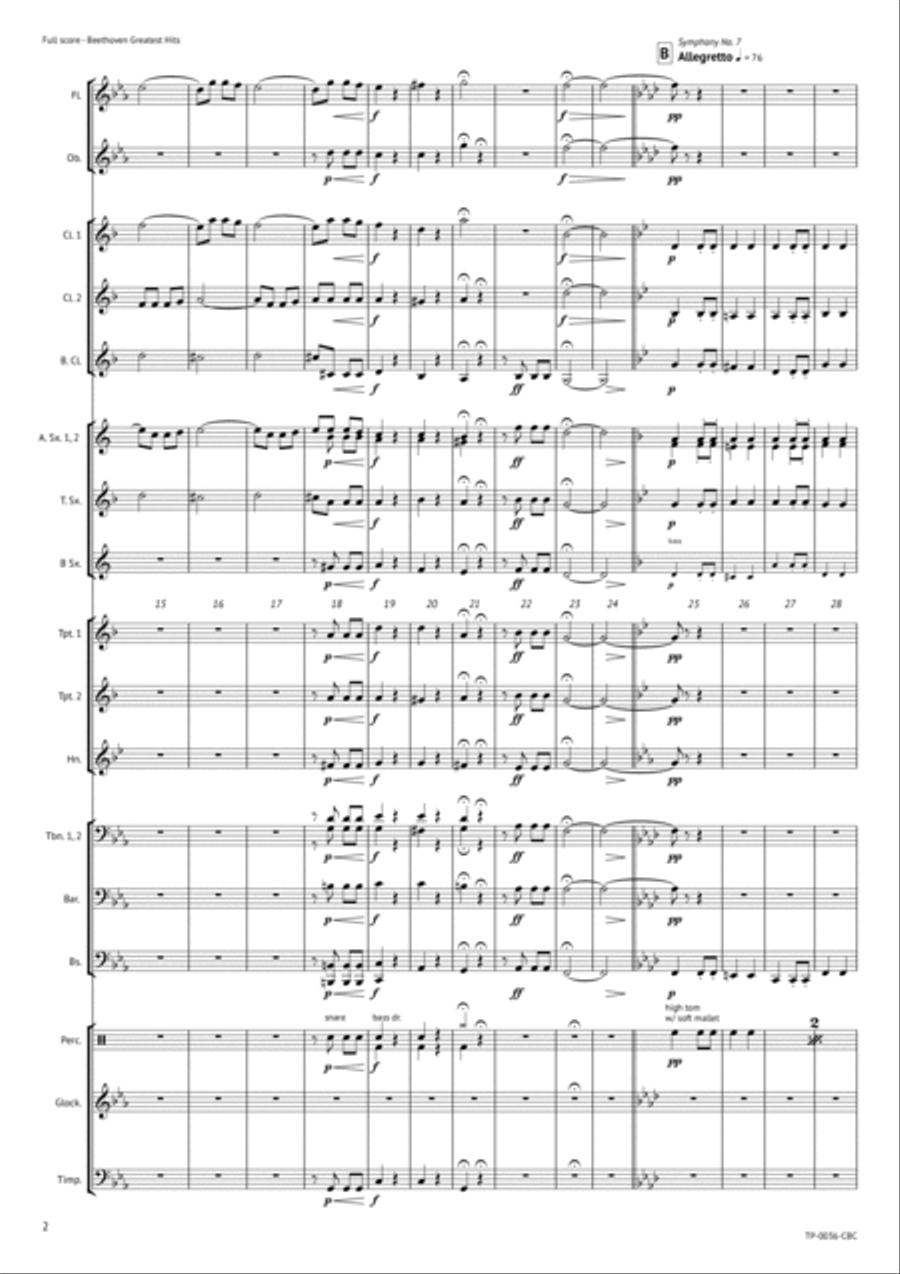 Beethoven Greatest Hits Concert Band scores gallery preview page 3