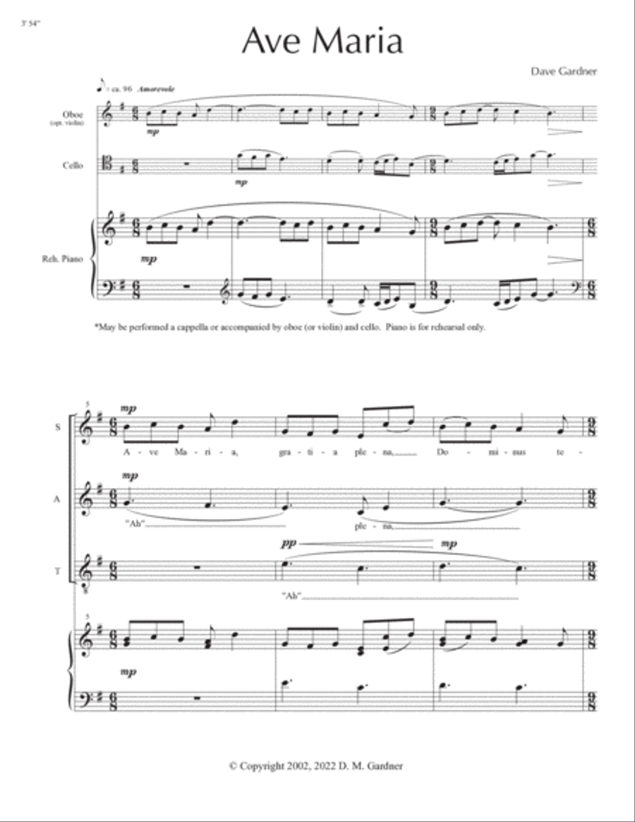 Ave Maria 4-Part scores gallery preview page 3