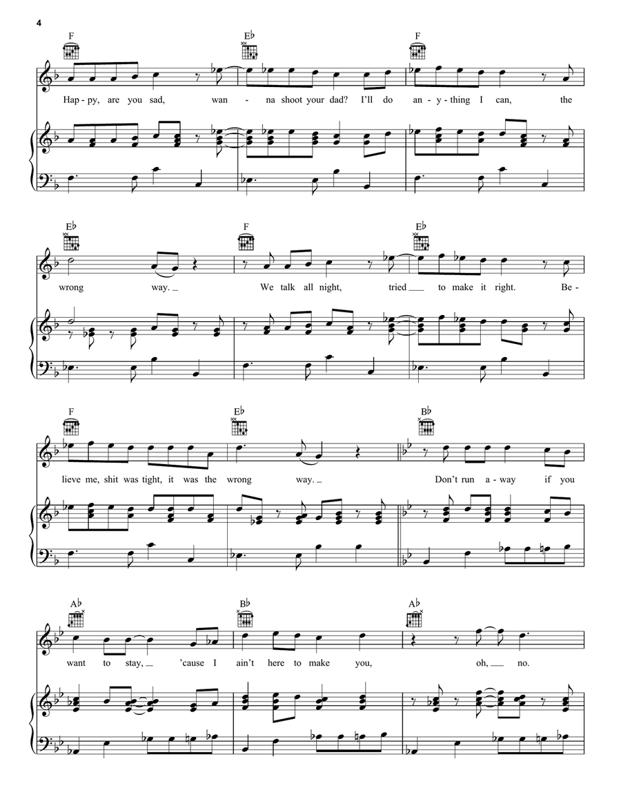 Wrong Way Piano, Vocal, Guitar scores gallery preview page 4
