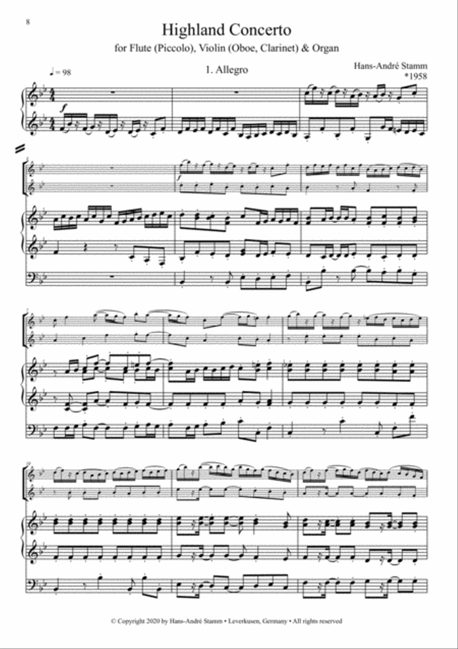 Trio Pieces for Flute (Piccolo), Violin (Oboe, Clarinet) & Organ Vol. 2 in Celtic Spirit Small Ensemble scores gallery preview page 3