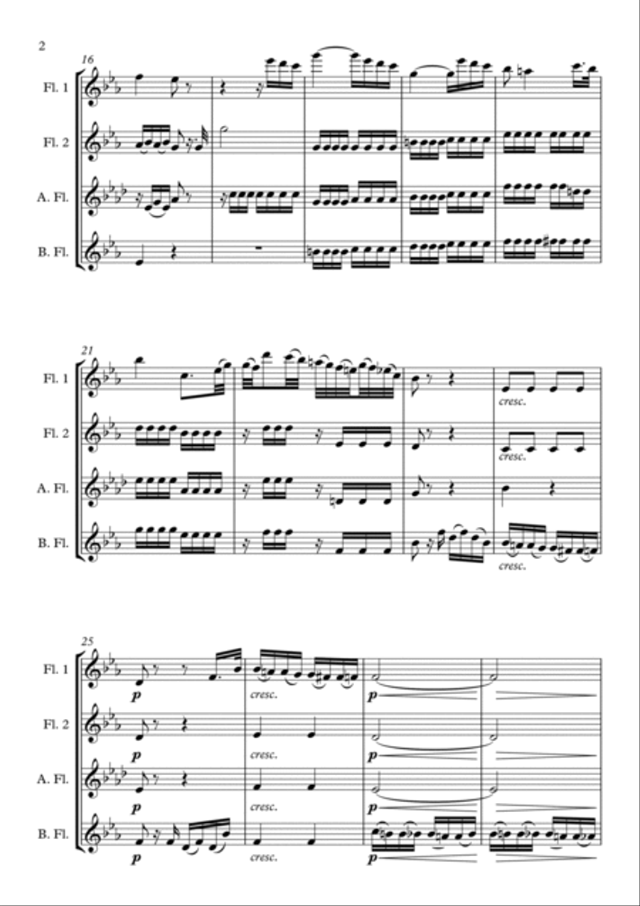 Adagio from Piano Sonata in C minor, Op. 13 Flute Solo scores gallery preview page 2