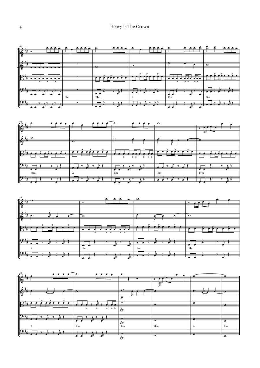 Heavy Is The Crown String Orchestra scores gallery preview page 4