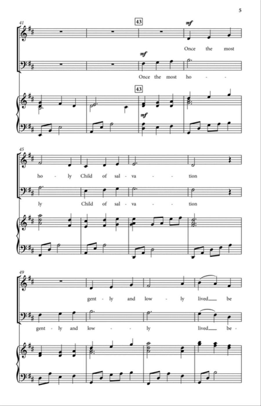 Child in the Manger (SATB) 4-Part scores gallery preview page 5