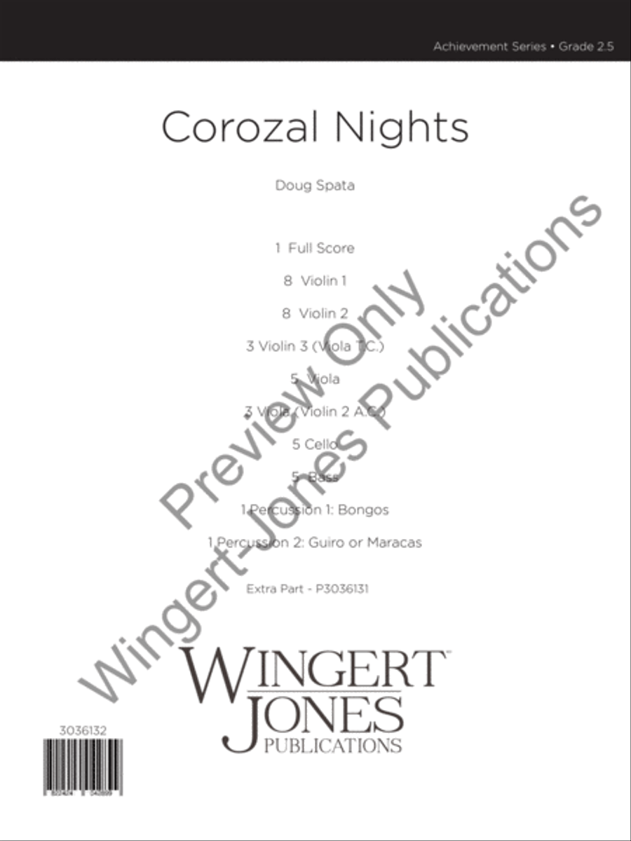 Corozal Nights (Score) String Orchestra scores gallery preview page 2
